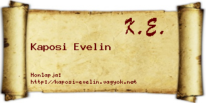 Kaposi Evelin névjegykártya